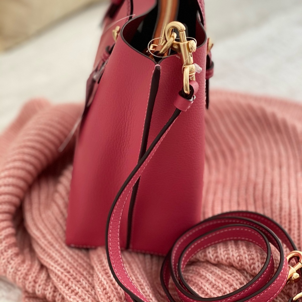 ๐ COACH | Pink Strawberry Haze Mollie Tote 25 Crossbody Shoulder Bag Purse - Picture 15 of 16